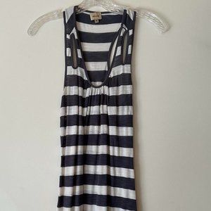 Ella moss white and grey striped tank top